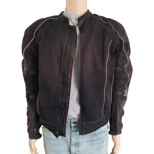 Speedtec 6th Gear Motorcycle Jacket Padded Black Gray Trim Racing EN1621 Size XL